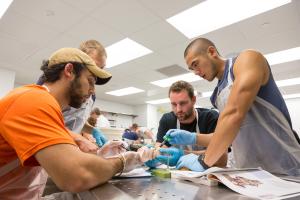 Students in the human anatomy lab